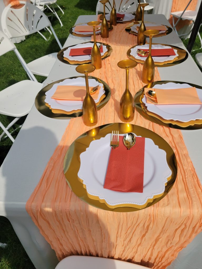 Garden party · peach and gold · 7 June 2025