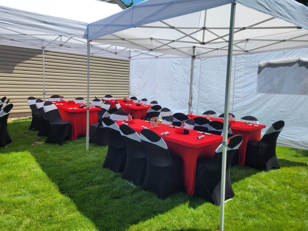 Garden party · red and black, marquees · 6 July 2025