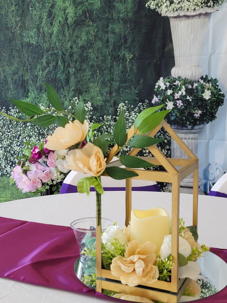 Baby shower · greenery wall and plum · 2 May 2026