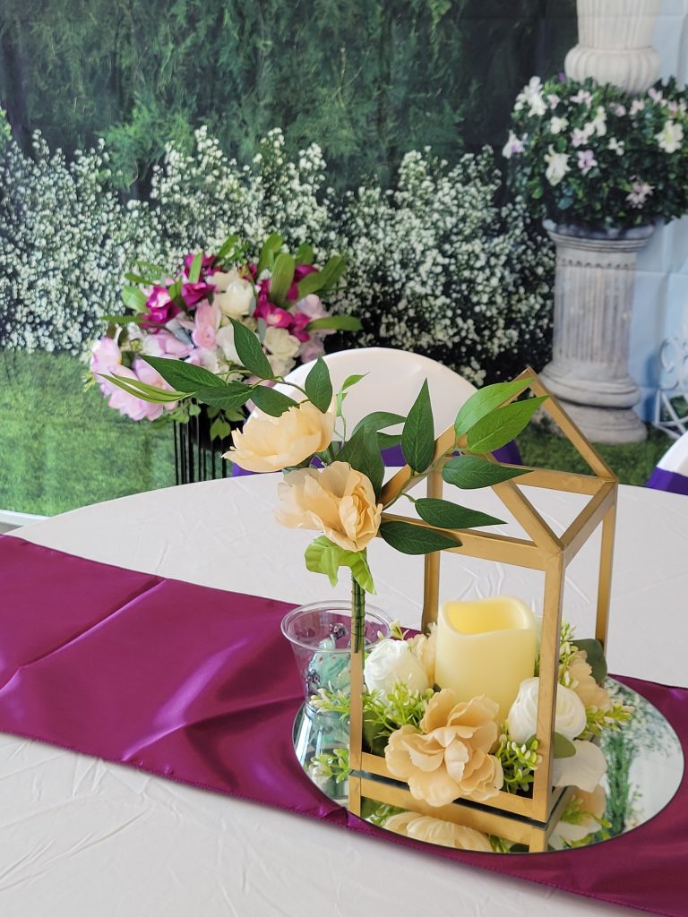 Baby shower · greenery wall and plum · 2 May 2026
