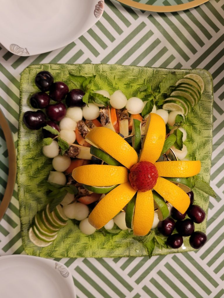 Fruit display · carved centrepieces · 28 July 2026