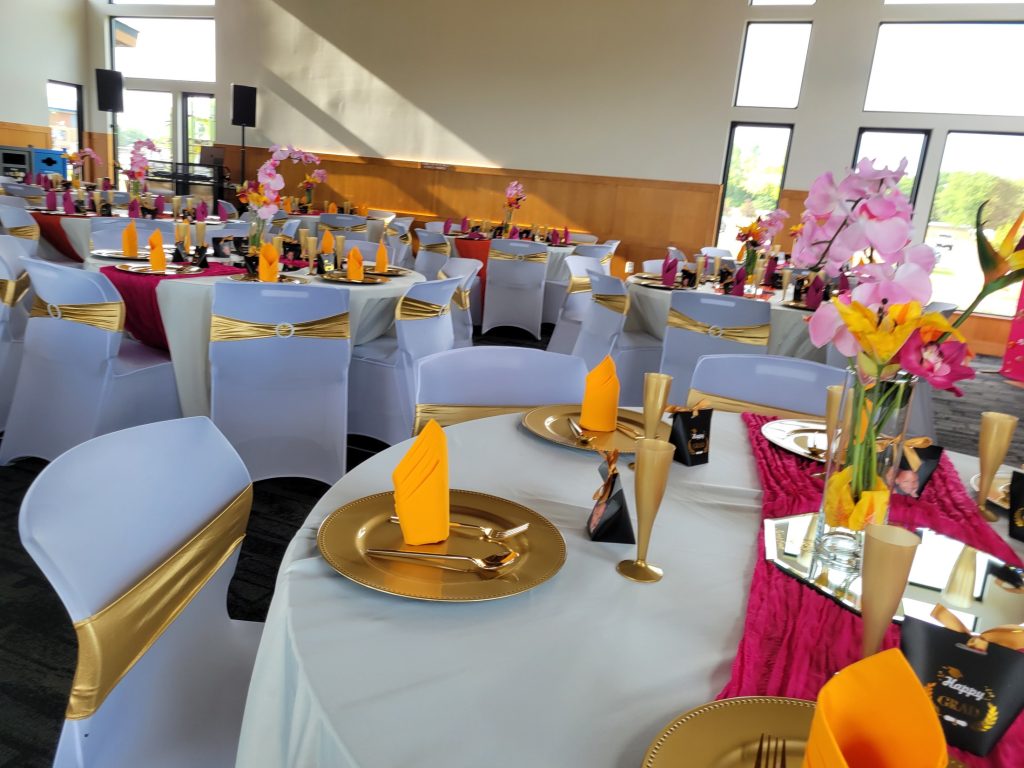 Graduation · fuchsia, orange and gold · 21 August 2026