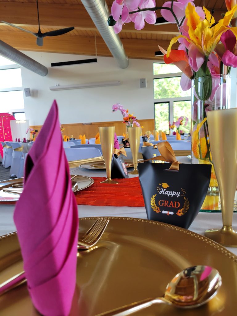 Graduation · fuchsia, orange and gold · 21 August 2026